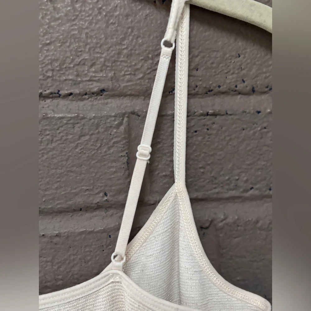 Free People Intimately ivorybeige  shimmer slip dress M